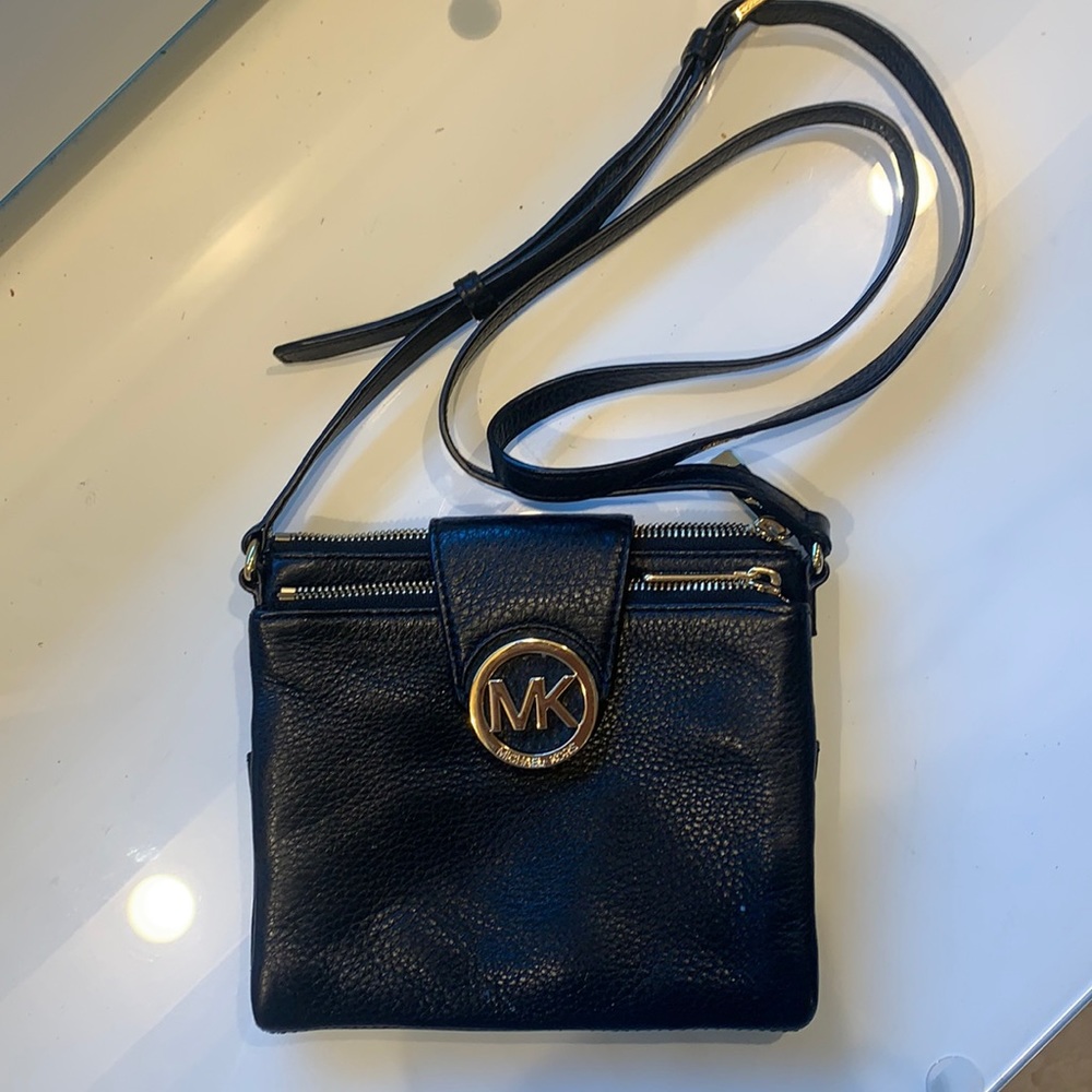 Michael Kors Black Leather Crossbody Purse